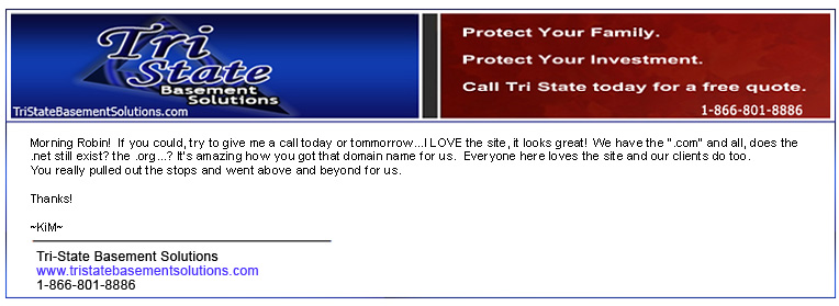 Testimonial from TriState Basement Solutions